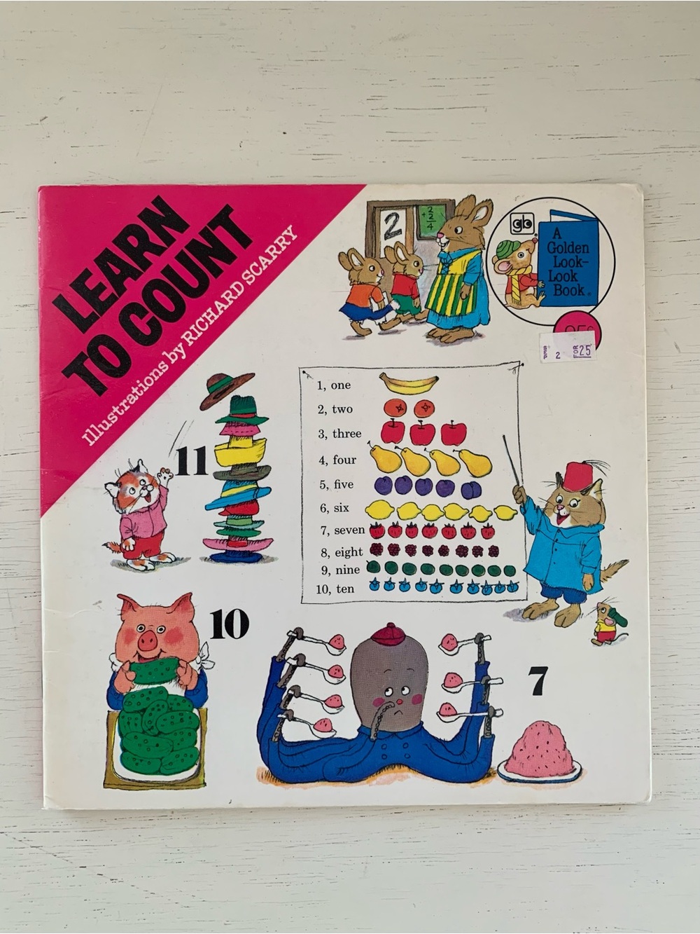 Learn to Count - Richard Scarry - 1976 Vintage - Golden Look Look Book
